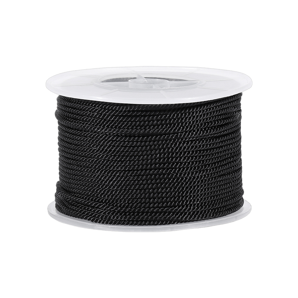Cord Trim Twisted - เชือกถักสีดำยาว 54.68 หลา ขนาด 2 มม.