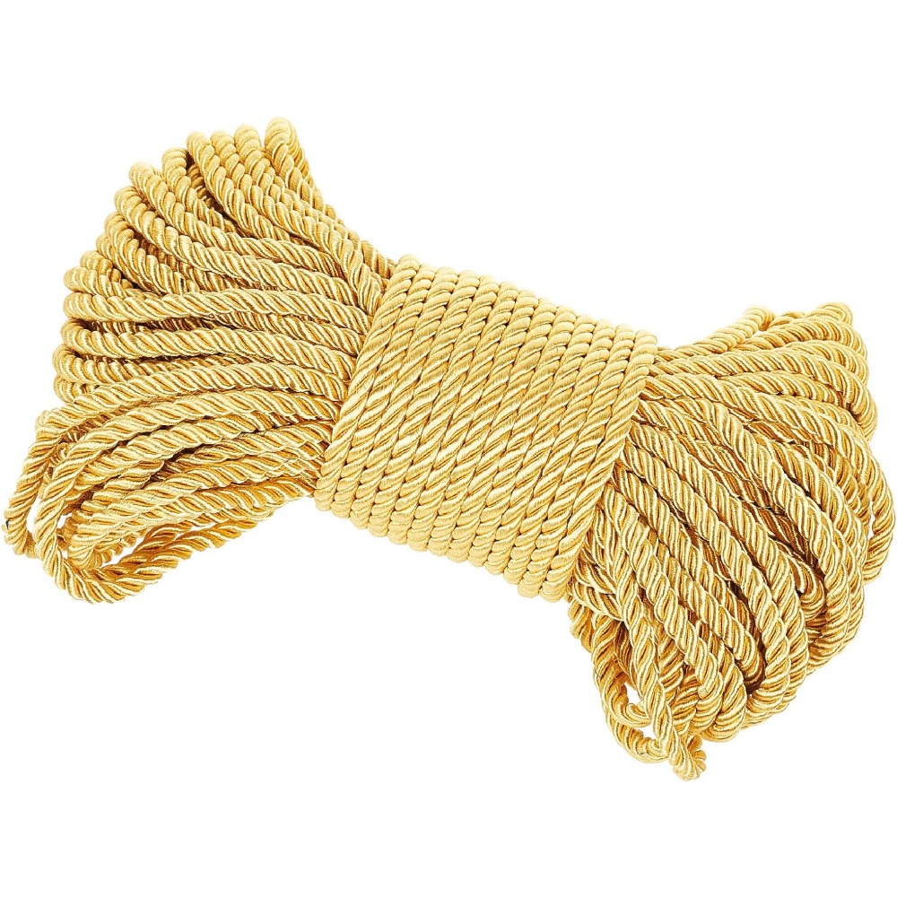 Cord Trim Twisted - เชือกถักสีทอง6มม. 27หลาสำหรับเย็บโครงการโรงเรียน