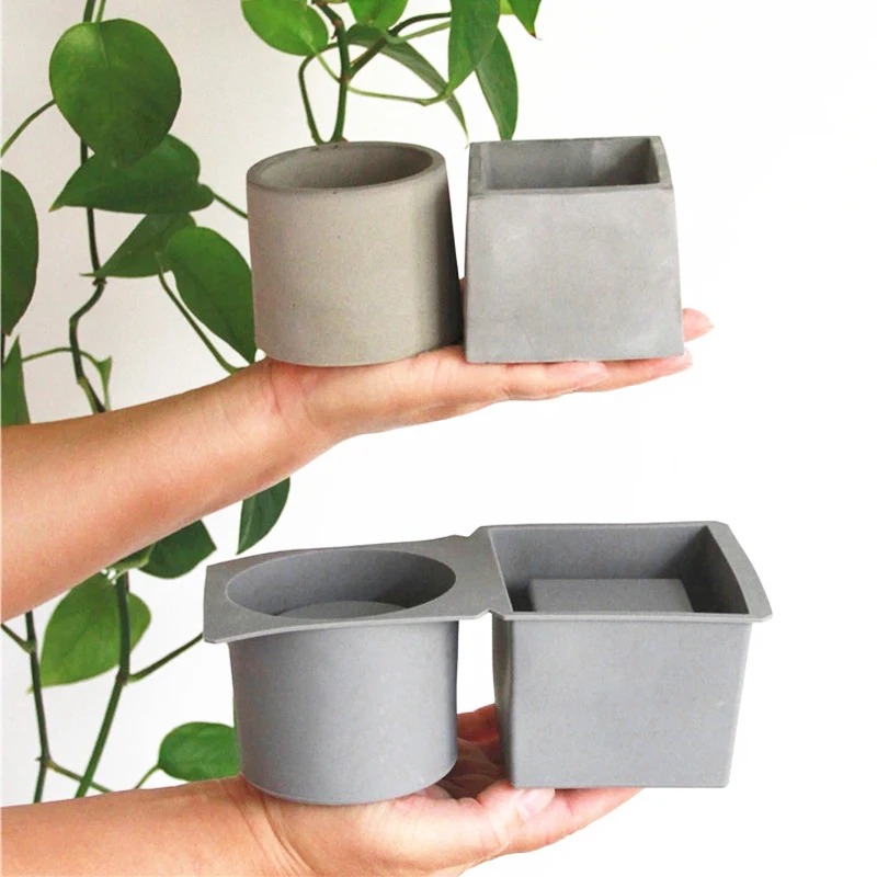 Craft Embellishment Storage - แม่พิมพ์ซิลิโคนกระถางดอกไม้สำหรับกล่องจัดเก็บเครื่องประดับแบบ DIY แม่พิมพ์ทำคอนกรีตซีเมนต์กระจกคริสตัลอีพ็อกซี่ดินปั้นตกแต่งบ้าน
