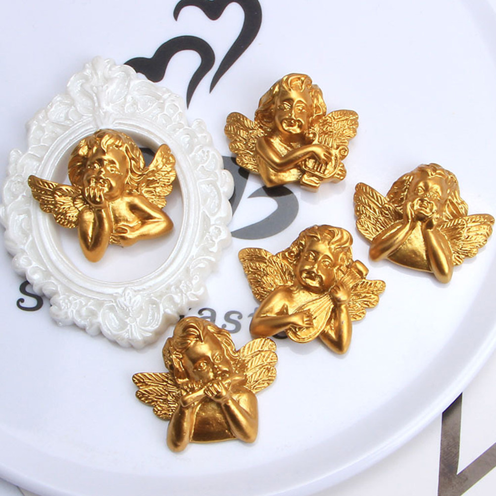 Craft Embellishment Storage - อุปกรณ์ตกแต่งเรซิ่นรูปนางฟ้า 15 ชิ้น สำหรับงานฝีมือ DIY ชาร์มแบบติดหลังเรียบ