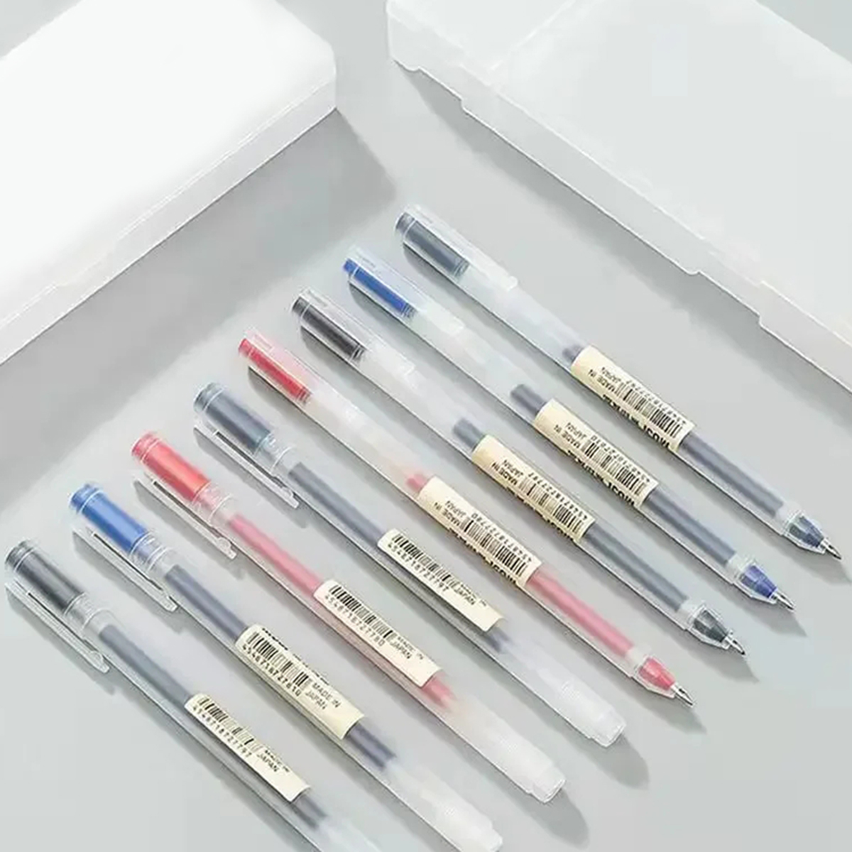 Muji Stationery Gel Pen - 3-6 ชิ้น/เซ็ต 0.38mm Kawaii MUJIs เจลปากกาสีดํา/สีแดง/สีฟ้าหมึกเจลปากกาสํานักงานโรงเรียนปากกาลูกลื่นเขียนเครื่องเขียน