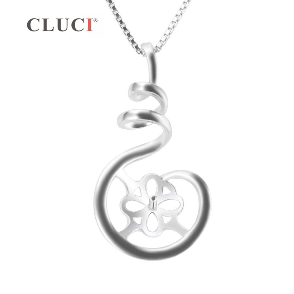 Pearl Trim Chain - CLUCI 925เงินสเตอร์ลิงจี้การตั้งค่าTo Pearlจี้Diyจี้สำหรับเครื่องประดับสตรีไม่มีมุกNo Chain SP228SB