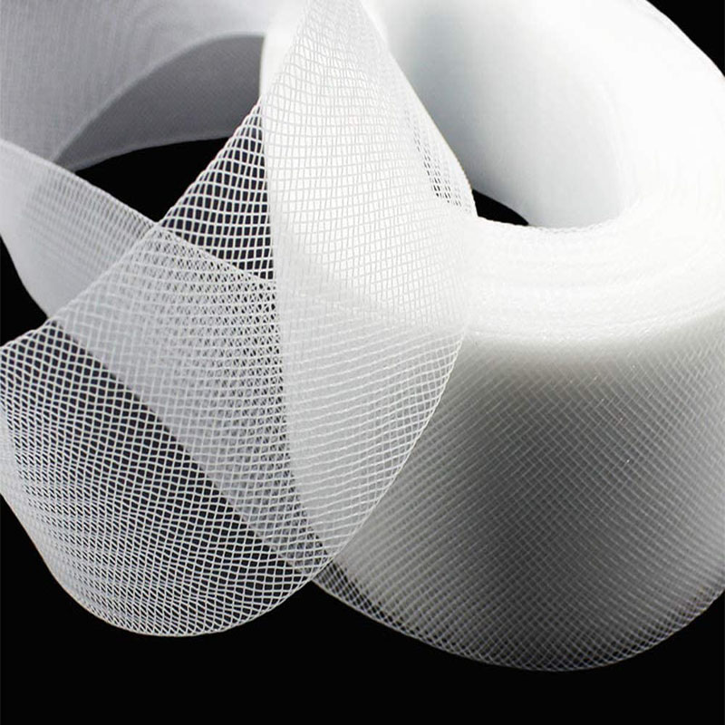 Crystal Mesh Fabric - 1-10 ซม.แบนธรรมดาแข็งแข็ง Crin Horsehair Braid โพลีเอสเตอร์