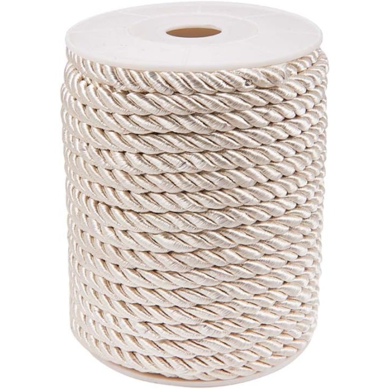 Cord Trim Twisted - ประมาณ 50 ฟุตหัตถกรรมเชือกไนลอน 5 มม.3 ชั้น