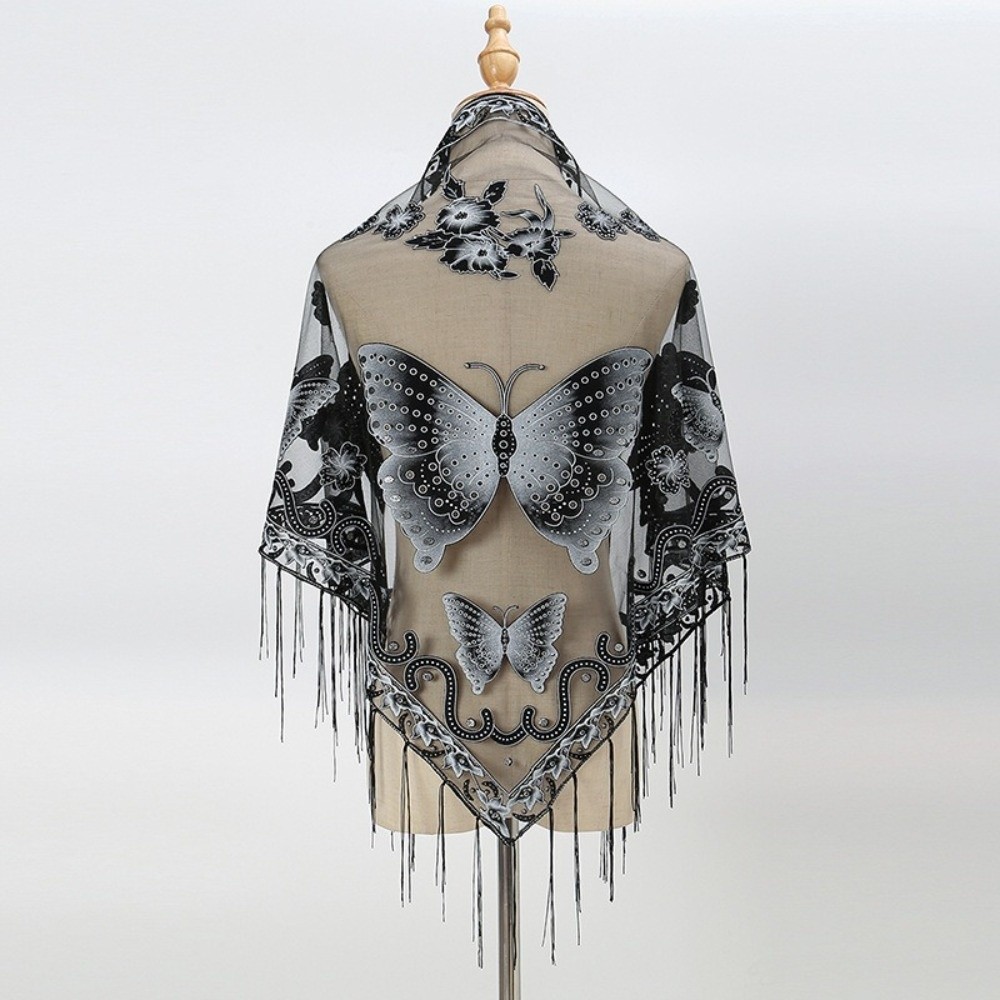 ผ้าพันคอหรูหรา ลายลูกไม้ฉลุ ปั - Tassel Fringe Trim บทวิจารณ์และราคา