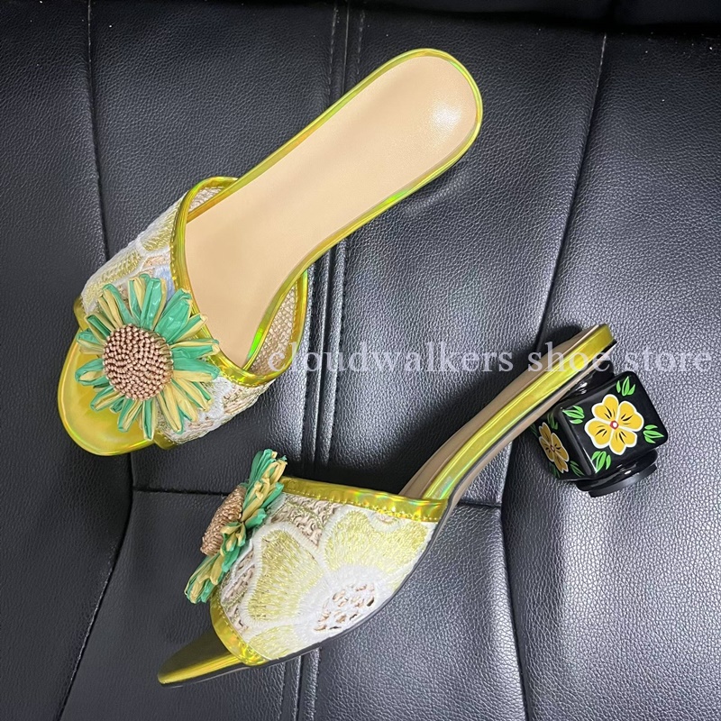 รองเท้าแตะฤดูร้อนประดับดอกทานต - Embroidery Embellishments บทวิจารณ์และราคา