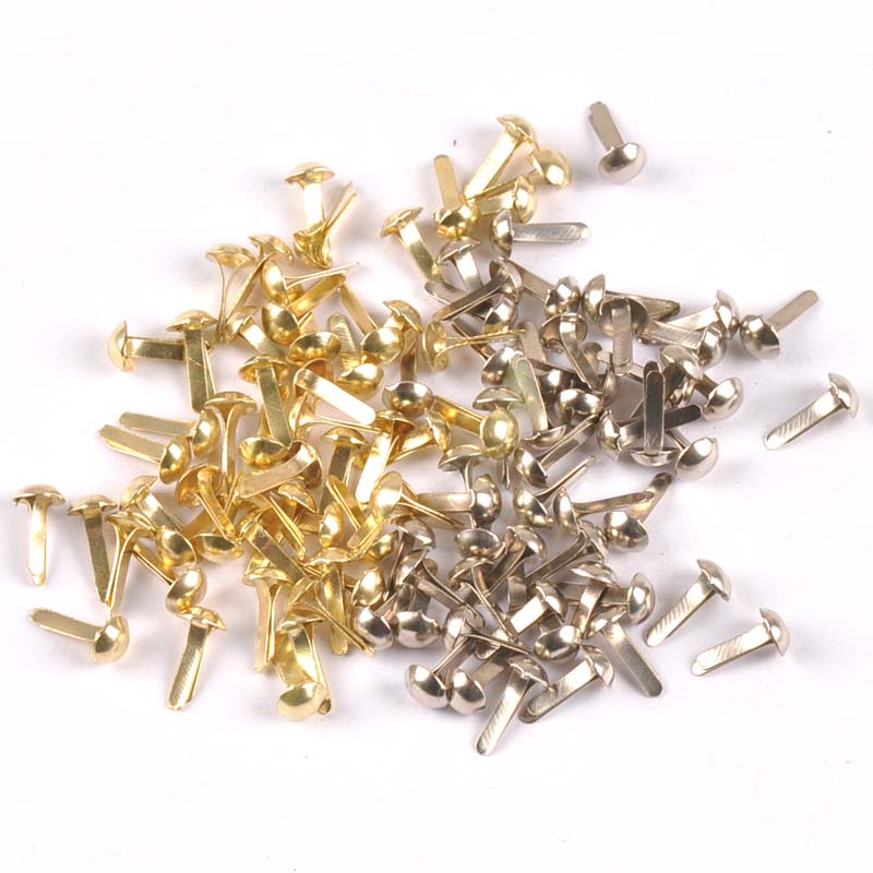 100PCs ผสมเงิน/ทองรอบ Brad Scr - Embellishments For Scrapbooking บทวิจารณ์และราคา