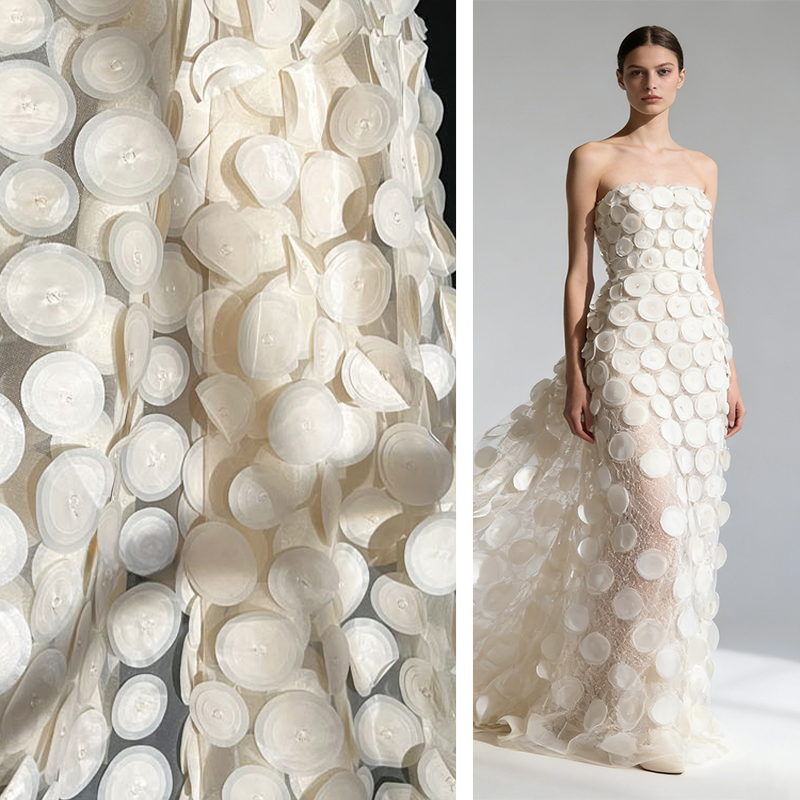 ผ้าตาข่ายโปร่งแสงแบบวงกลมหลายช - Crystal Mesh Fabric บทวิจารณ์และราคา