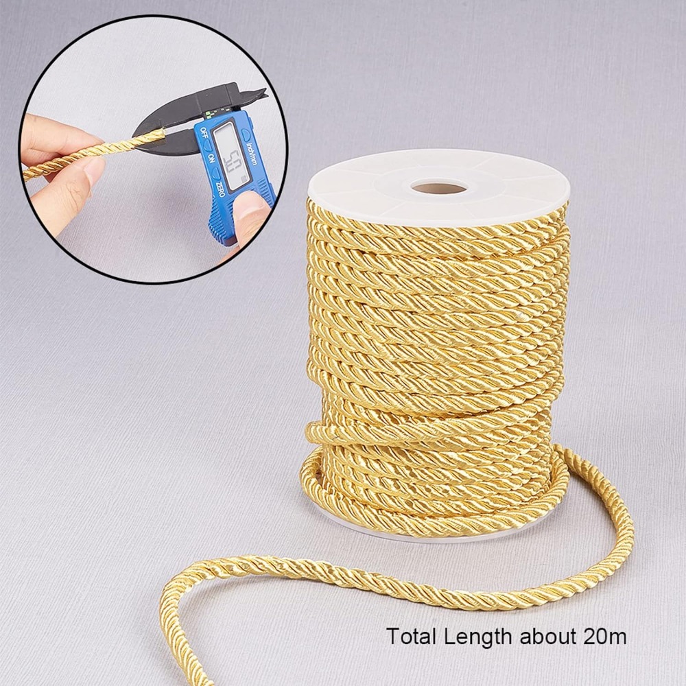 เชือกไนลอนสีทองเกลียว5มม. 18หล - Cord Trim Twisted บทวิจารณ์และราคา