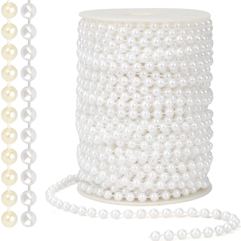 2/5M ABSเลียนแบบไข่มุกลูกปัดสา - Pearl Trim Chain บทวิจารณ์และราคา