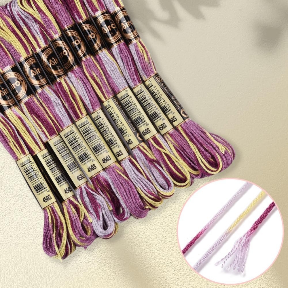 6 Strands สีม่วง Variegated เย - Embroidery Embellishments บทวิจารณ์และราคา