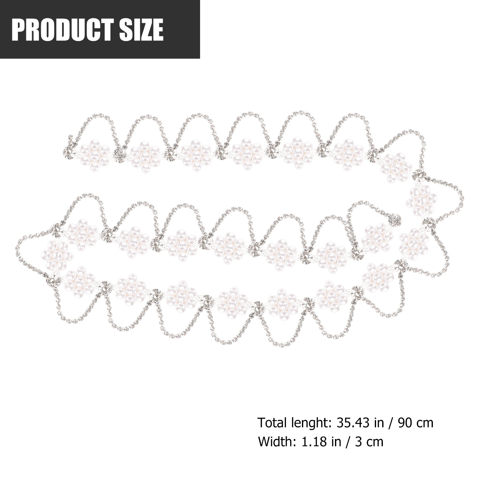 สายโซ่ประดับมุกและคริสตัลสำหรั - Pearl Trim Chain บทวิจารณ์และราคา