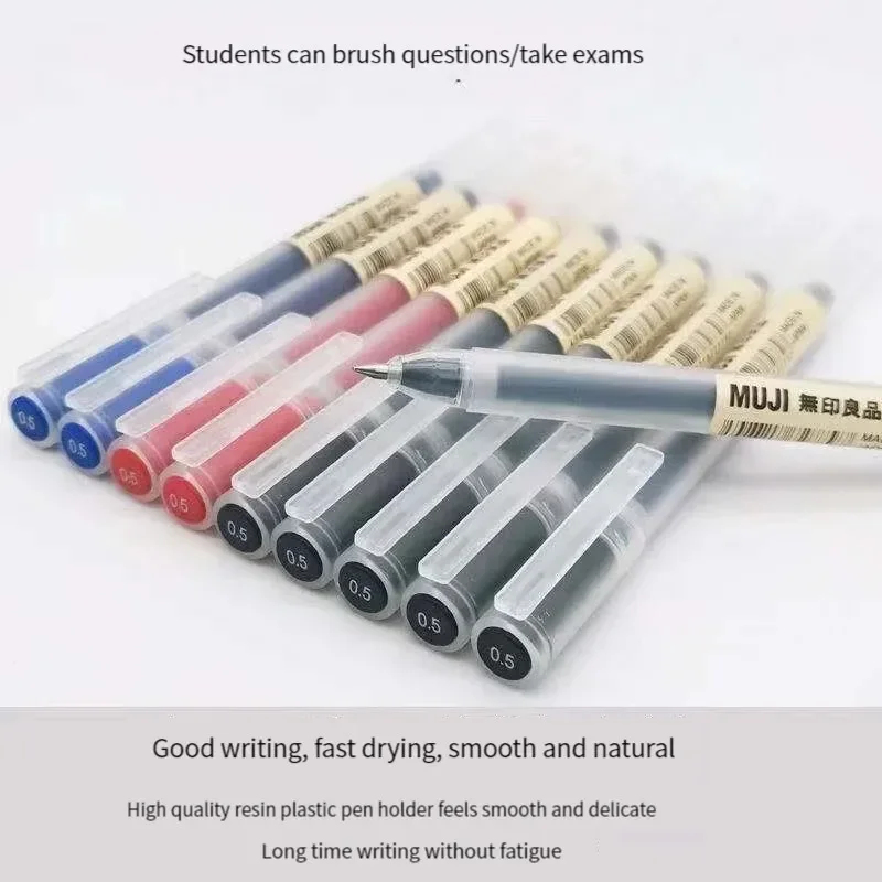 ปากกาเจล MUJI สีดำ/แดง/น้ำเงิน - Muji Stationery Gel Pen บทวิจารณ์และราคา