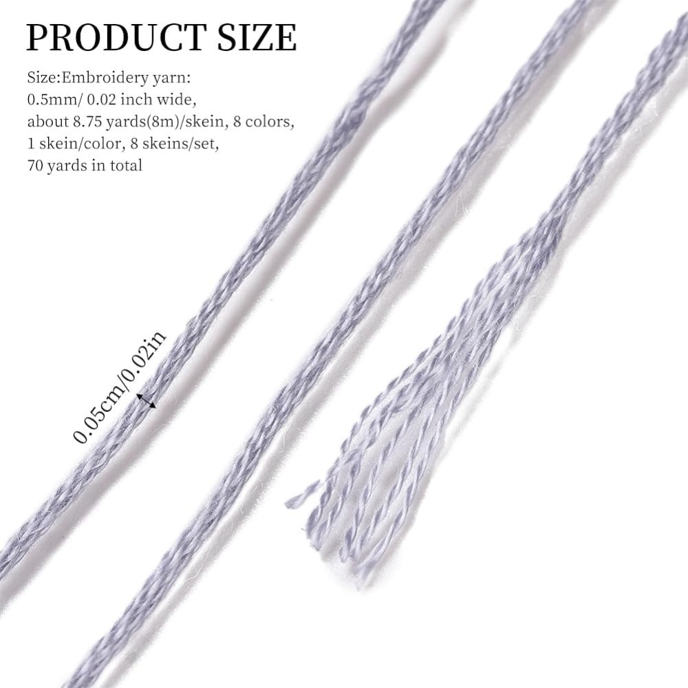 8 Skeins 70 หลาสีเทาสร้อยข้อมื - Embroidery Embellishments บทวิจารณ์และราคา