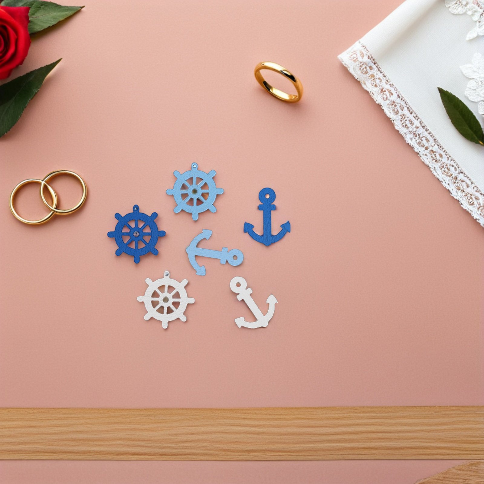 จี้ไม้รูปสมอเรือขนาดเล็ก 100 ช - Embellishments For Scrapbooking บทวิจารณ์และราคา