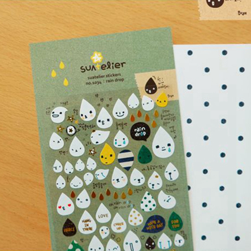 สติกเกอร์เกาหลีลายหยดน้ำ Suate - Embellishments For Scrapbooking บทวิจารณ์และราคา