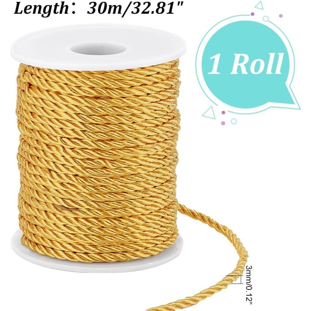 เชือกถักแบบเกลียว 1 ม้วน ยาว 3 - Cord Trim Twisted บทวิจารณ์และราคา