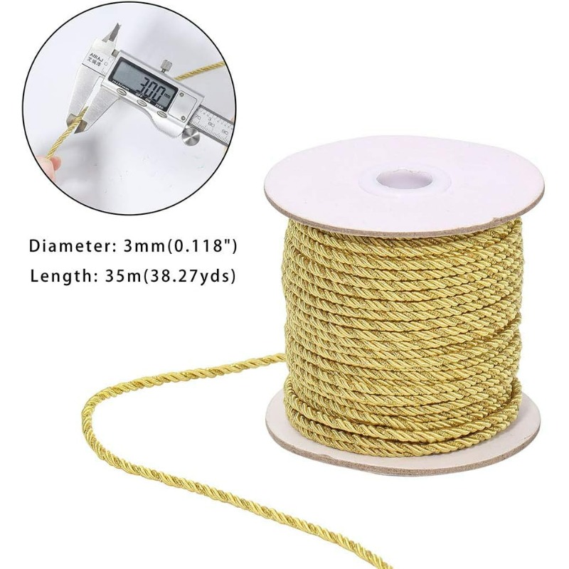 เชือกเกลียวสีเมทัลลิก3มม./35หล - Cord Trim Twisted บทวิจารณ์และราคา