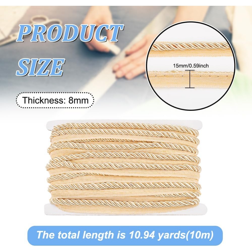 11 หลา Twisted Lip Cord Trim 3 - Cord Trim Twisted บทวิจารณ์และราคา