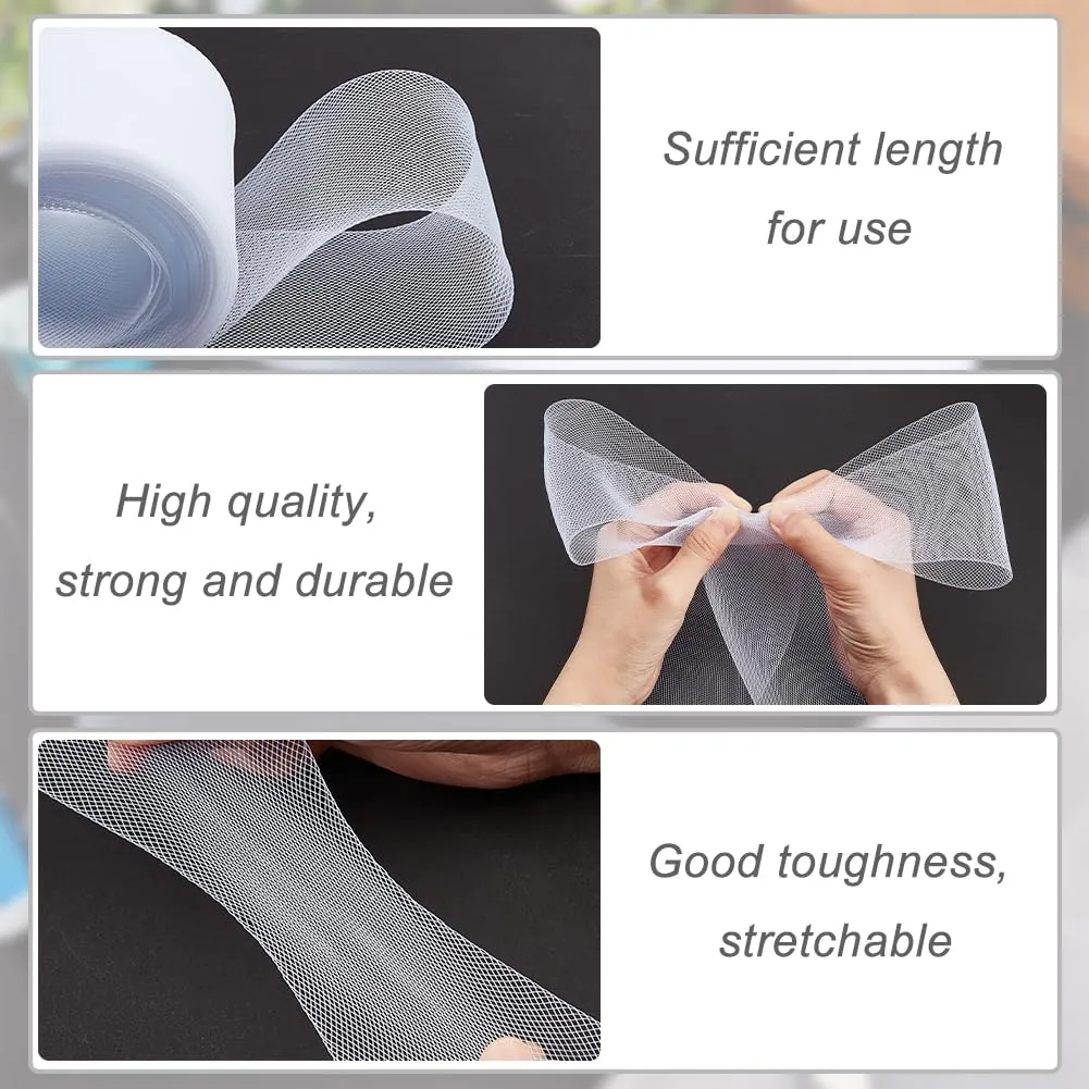 1-10 ซม.แบนธรรมดาแข็งแข็ง Crin - Crystal Mesh Fabric บทวิจารณ์และราคา