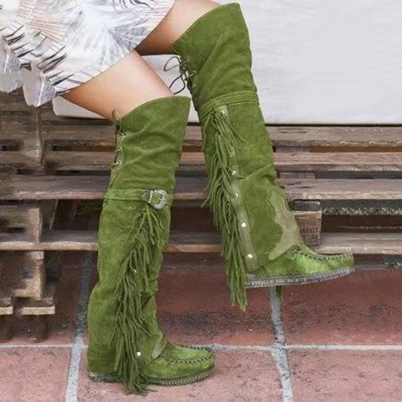 รองเท้าบูทผู้หญิงแบบใหม่ปี 202 - Tassel Fringe Trim บทวิจารณ์และราคา