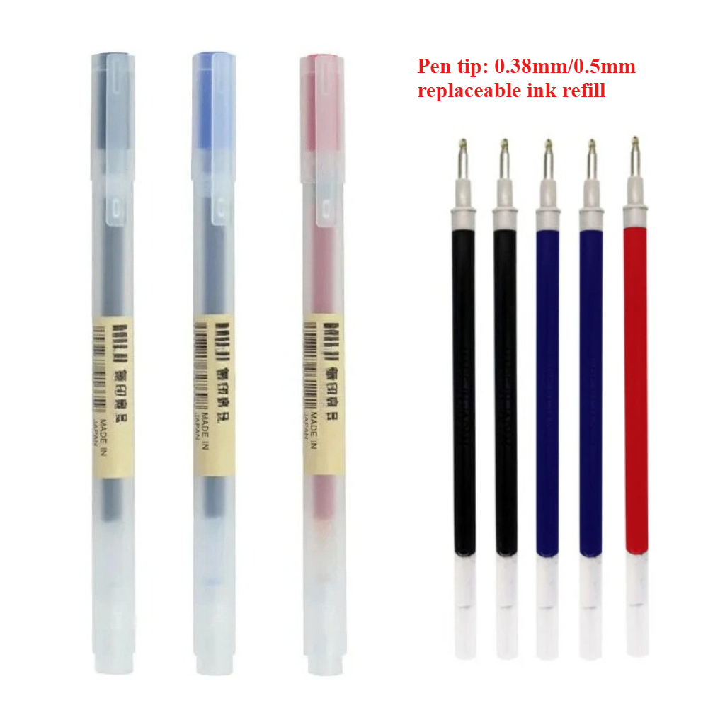 แท่งเติมหมึกขนาด 0.38/0.5 มม.  - Muji Stationery Gel Pen บทวิจารณ์และราคา